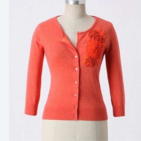 Anthropologie Sweaters - Anthropologie Tabitha Cardigan with Floral Appliqué Accents